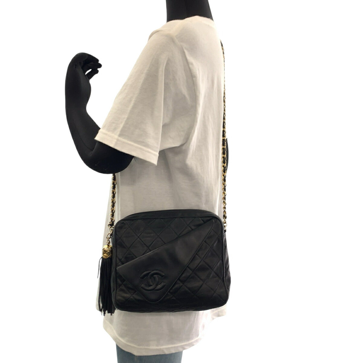 Chanel Vintage Lambskin Fringe Tassel Shoulder Bag