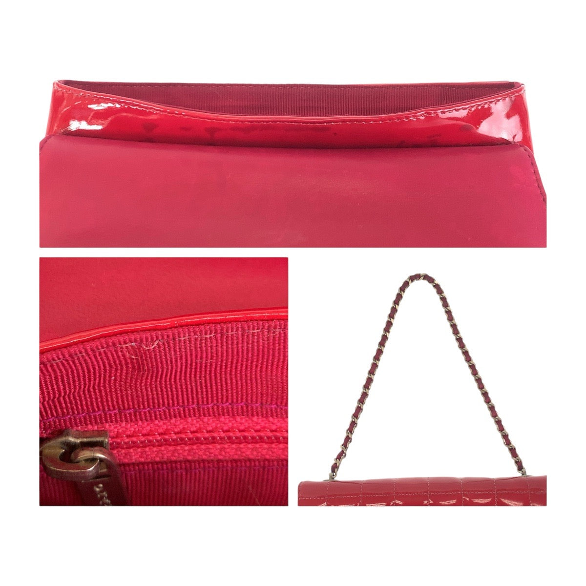 Chanel Vintage Chocolate Bar Patent Leather Handbag