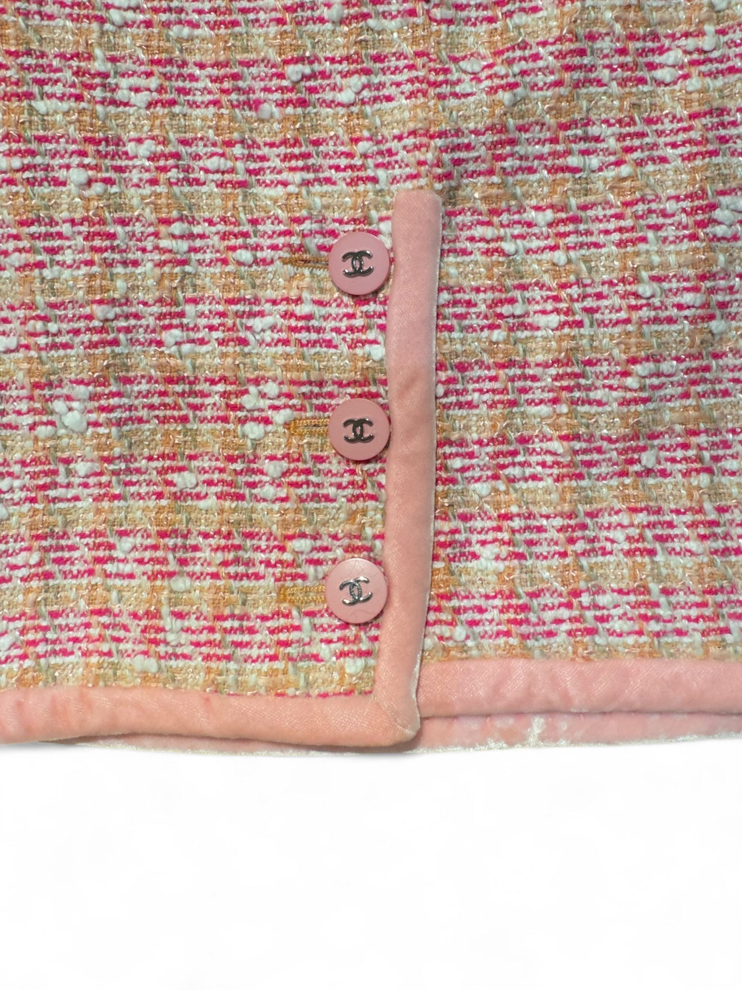 Chanel - Jupe en tweed rose T42