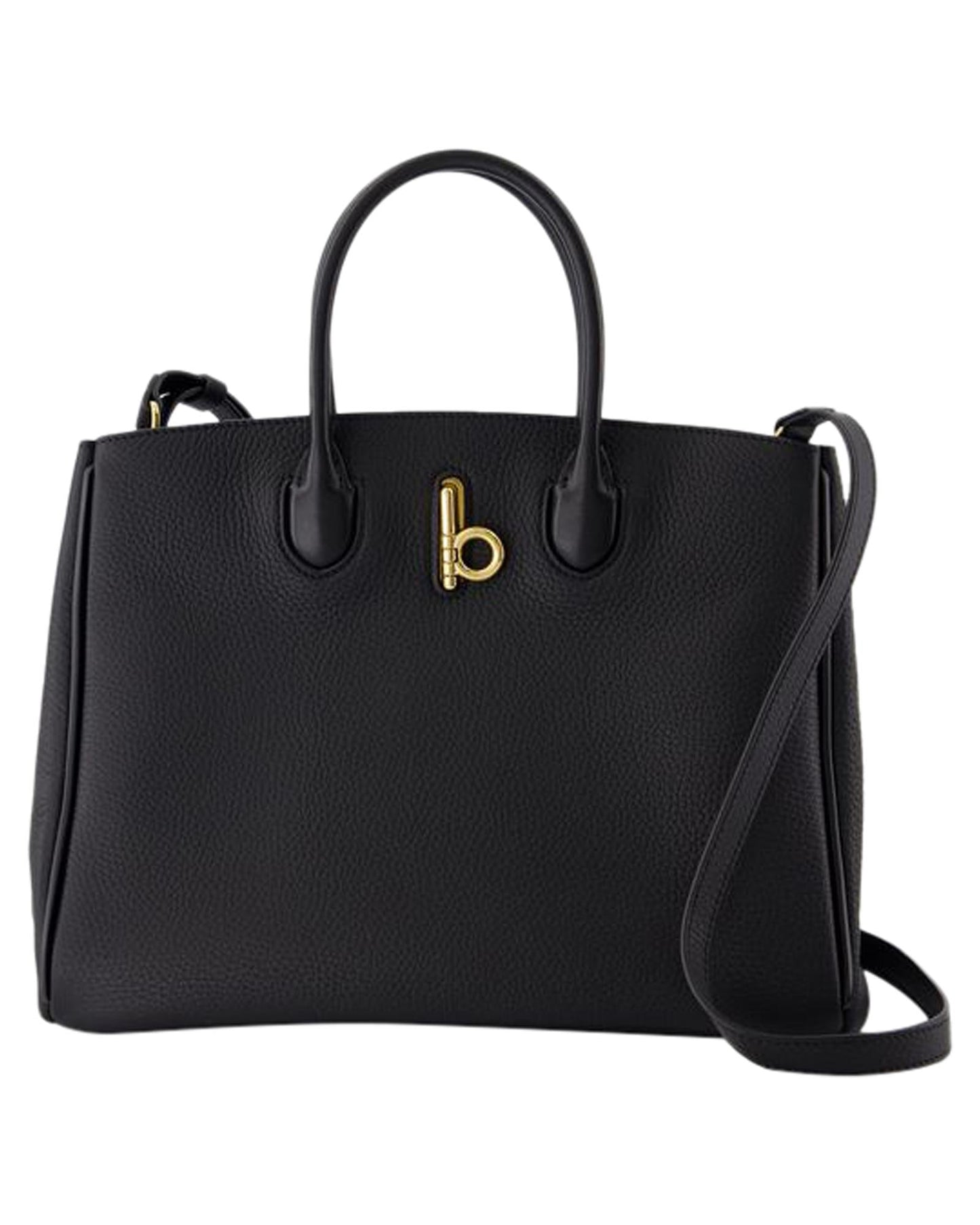 Burberry Pebbled Leather Tote Bag Women Black | Black ONE SIZE black | black