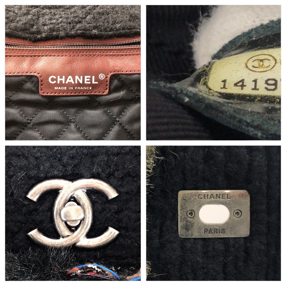 Chanel Vintage Coco Mark Turn Lock Fur Shoulder Bag