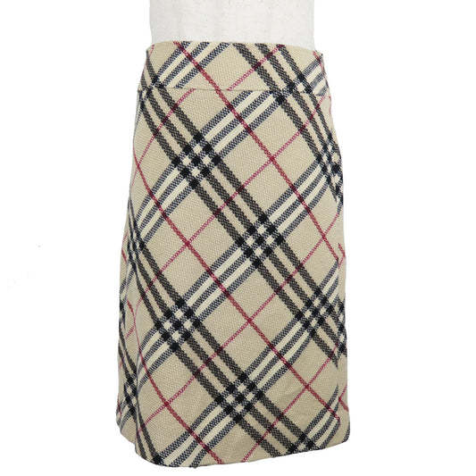 Burberry London Wool Skirt Beige Check