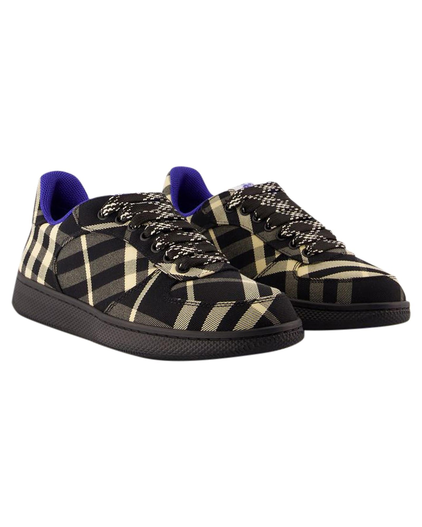 Burberry Plaid Pattern Sneakers Women Black | Black