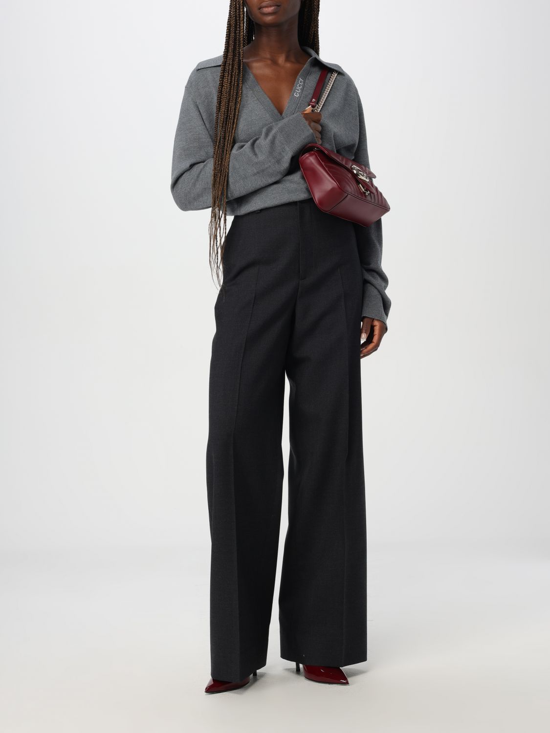 Gucci Pants Woman Grey Woman