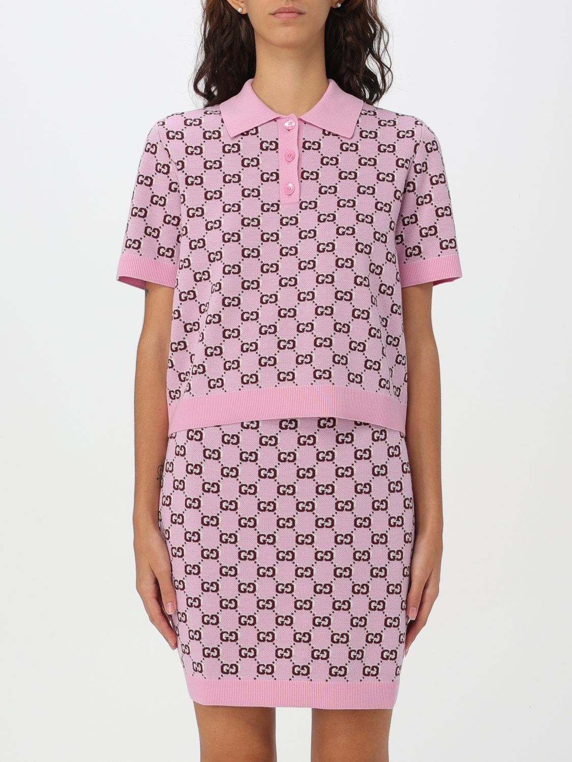 Gucci Polo Shirt Woman Pink Woman