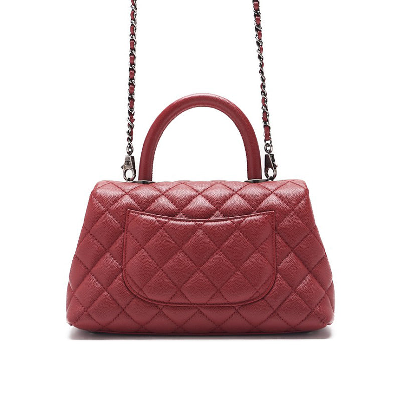 CHANEL Matrasse Coco Handle 2WAY Handbag Caviar S Red (Silver G ) Handbag  Shoulder Bag Ladies Handbag Hybrid 【 Delivery】 Netherlands Online