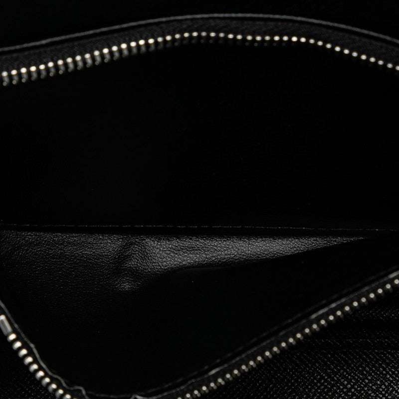 Louis Vuitton Taiga Organizer Atoll Roundfasner Long Wallet M30652 Black Leather Mens LOUIS VUITTON
