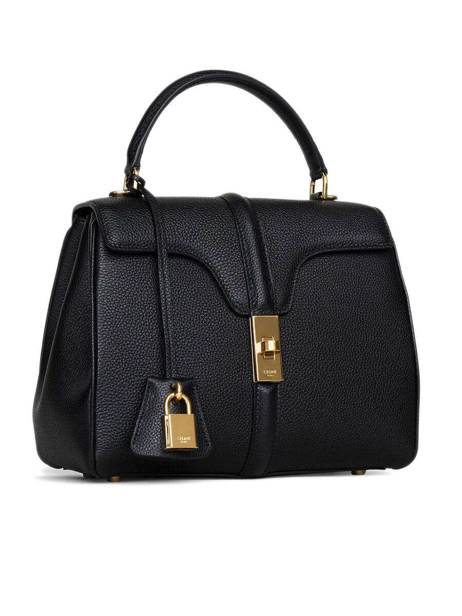 Small 16 Bag in Black Grained Calfskin