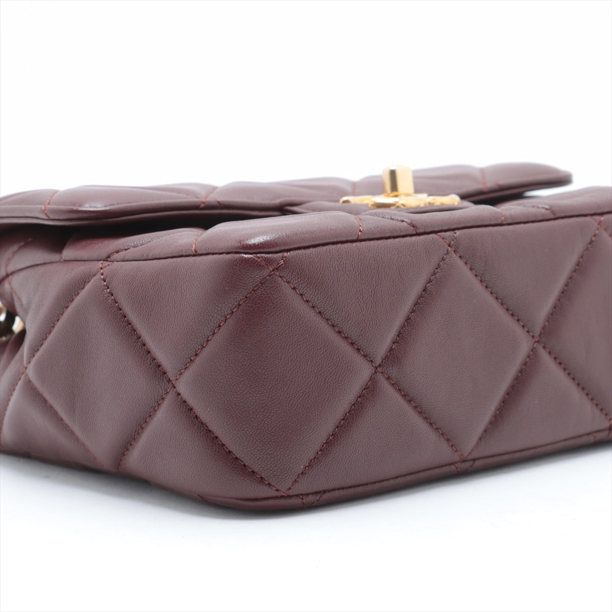 Chanel Mini Lambskin  Single Chain Single Chain Bag Bordeaux Gold  IC Chip