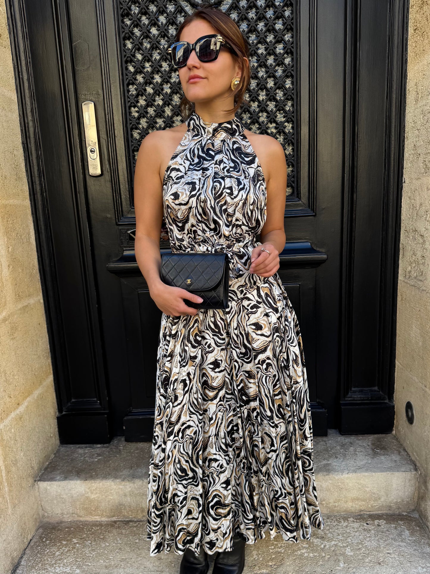 Chanel - Sac en cuir noir CC