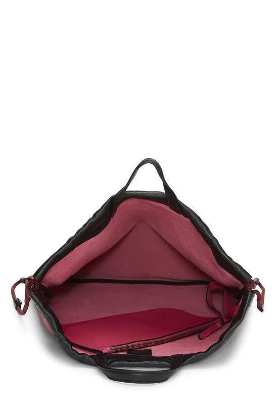Gucci, Pink Leather Logo Print Drawstring Backpack Large , Pink