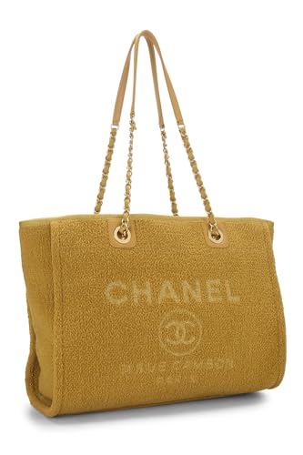 Chanel,  Yellow Boucle Deauville Tote Medium, Yellow