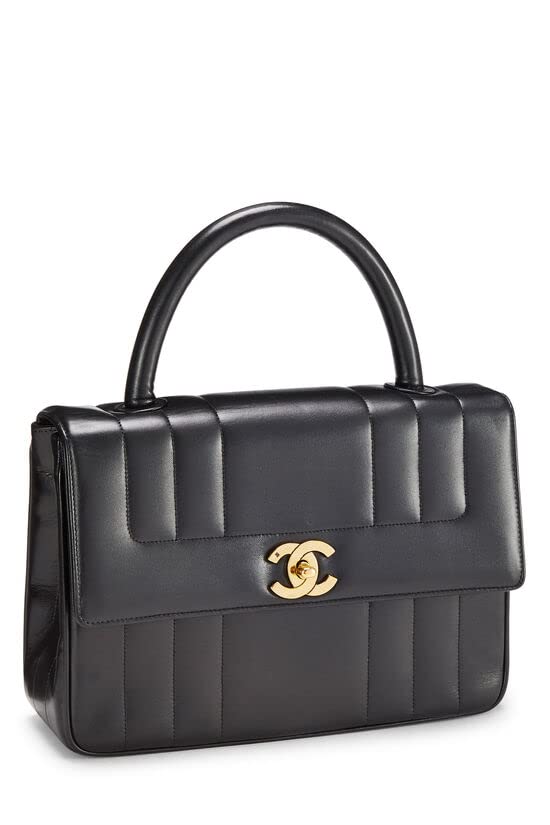 CHANEL,  Black Vertical Lambskin Kelly , Black