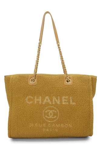 Chanel,  Yellow Boucle Deauville Tote Medium, Yellow