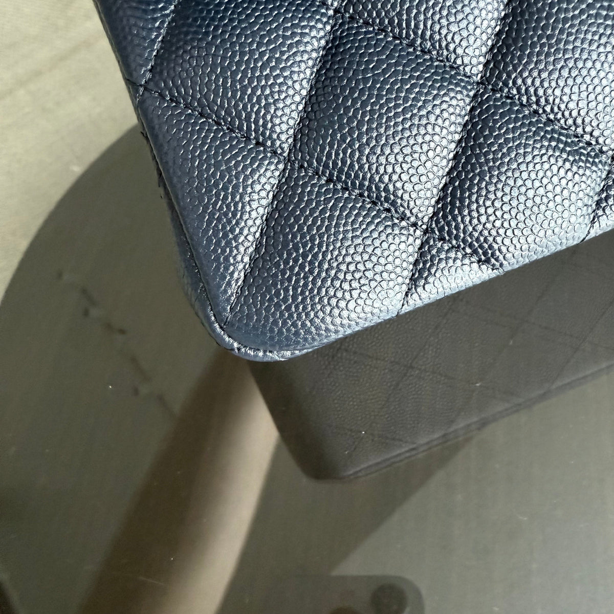 Full Set Chanel Classic Flap Small - Caviar 23CM Quilted Dark Midnight Blue Gold Hardware Series 30