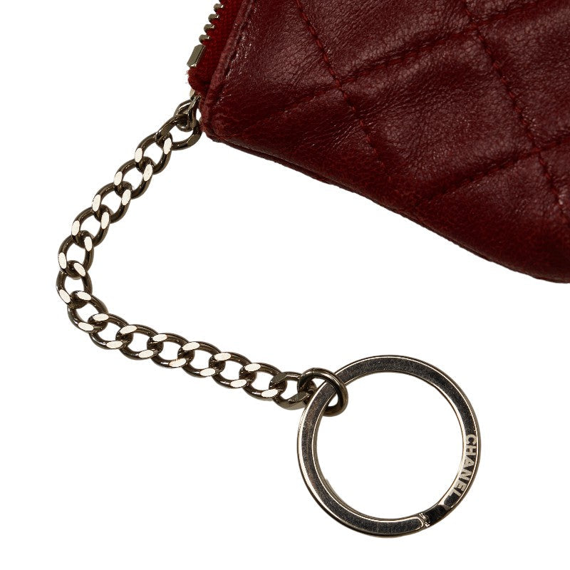 Chanel Matrases Cocomark Coin Cases Wine Red  Leather  CHANEL