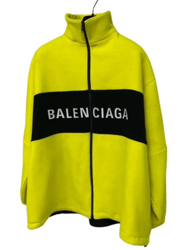 Luxury Balenciaga  Logo Stripe Zip-Up Jacket Yellow