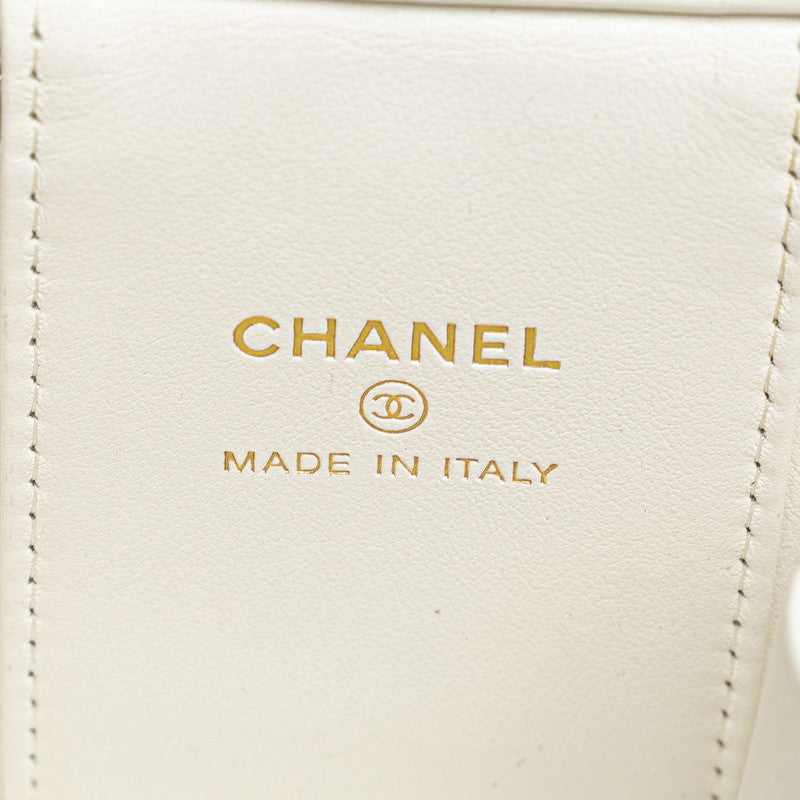 Chanel Matrasse Coco Chain Mini Bag Shoulder Bag Pochette White Caviar S  Chanel