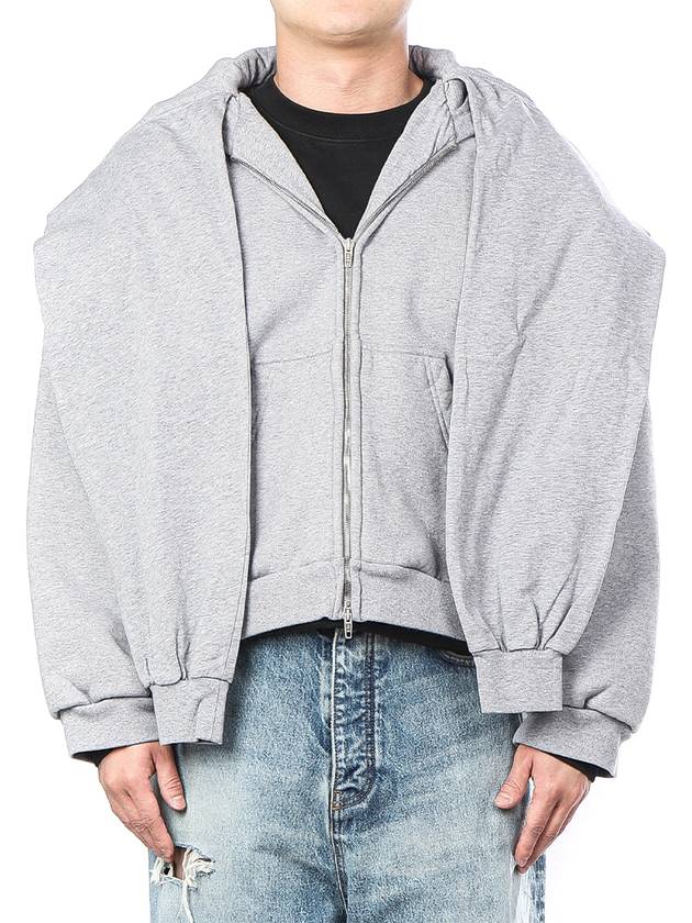 Luxury Balenciaga  Incognito Zip-Up Hoodie Grey