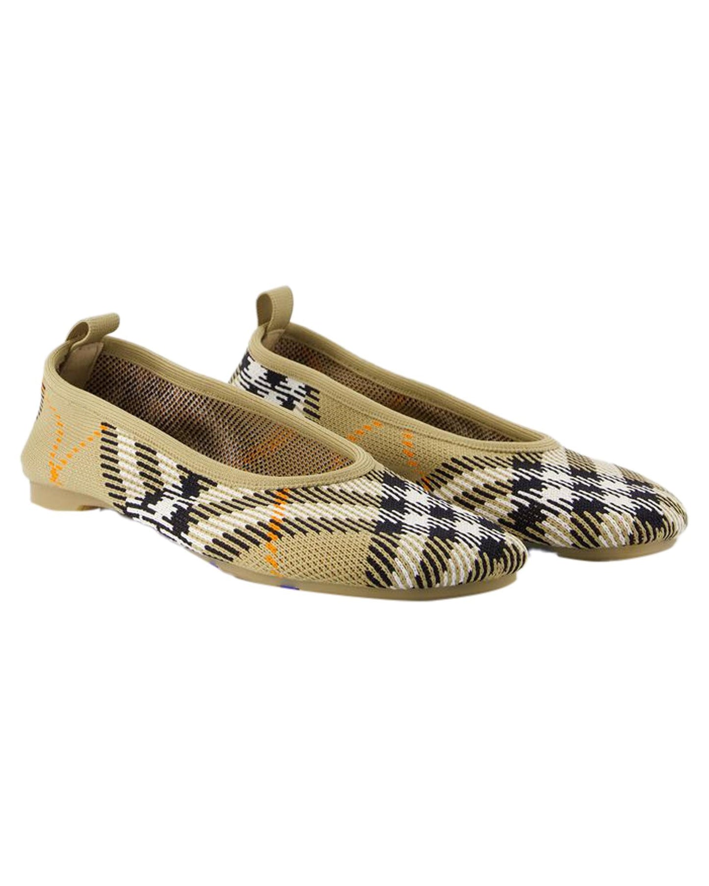 Burberry Plaid Textile SlipOn Flats Women Brown | Beige