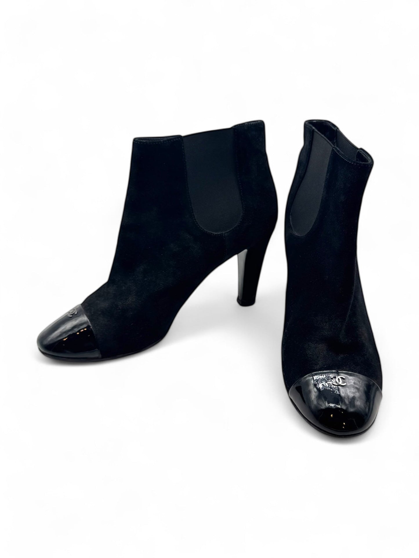 Chanel - Bottines CC à paillettes noir