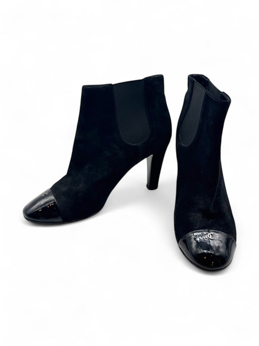 Chanel - Bottines CC à paillettes noir