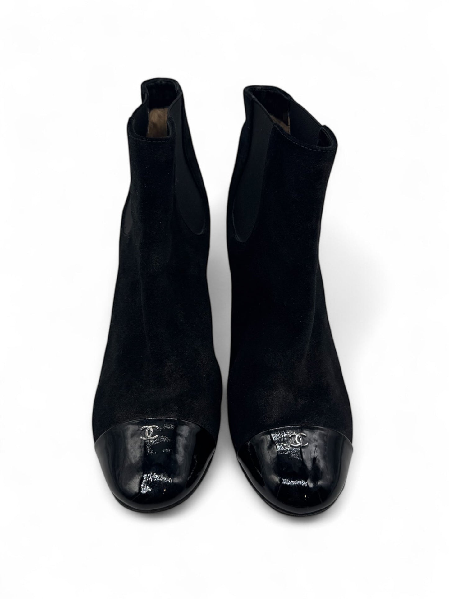 Chanel - Bottines CC à paillettes noir
