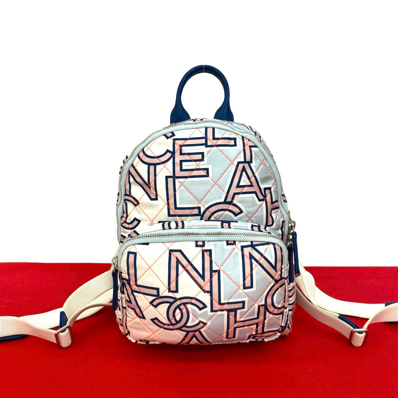 Chanel Coco Mark Logo Cotton Leather Mini Backpack