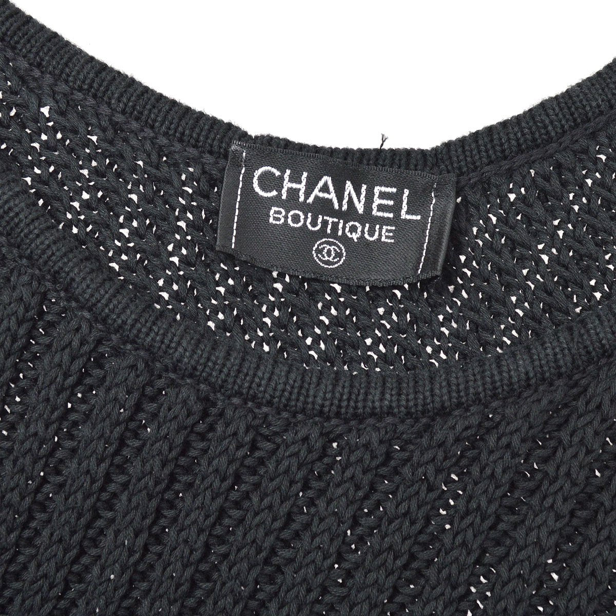 Chanel diagonal knit sleeveless top