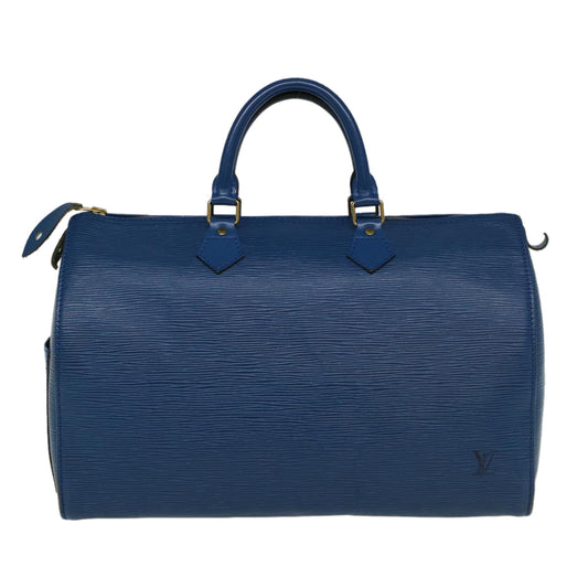 LOUIS VUITTON Epi Speedy 35 Hand Bag Blue M42995 LV Auth 42797