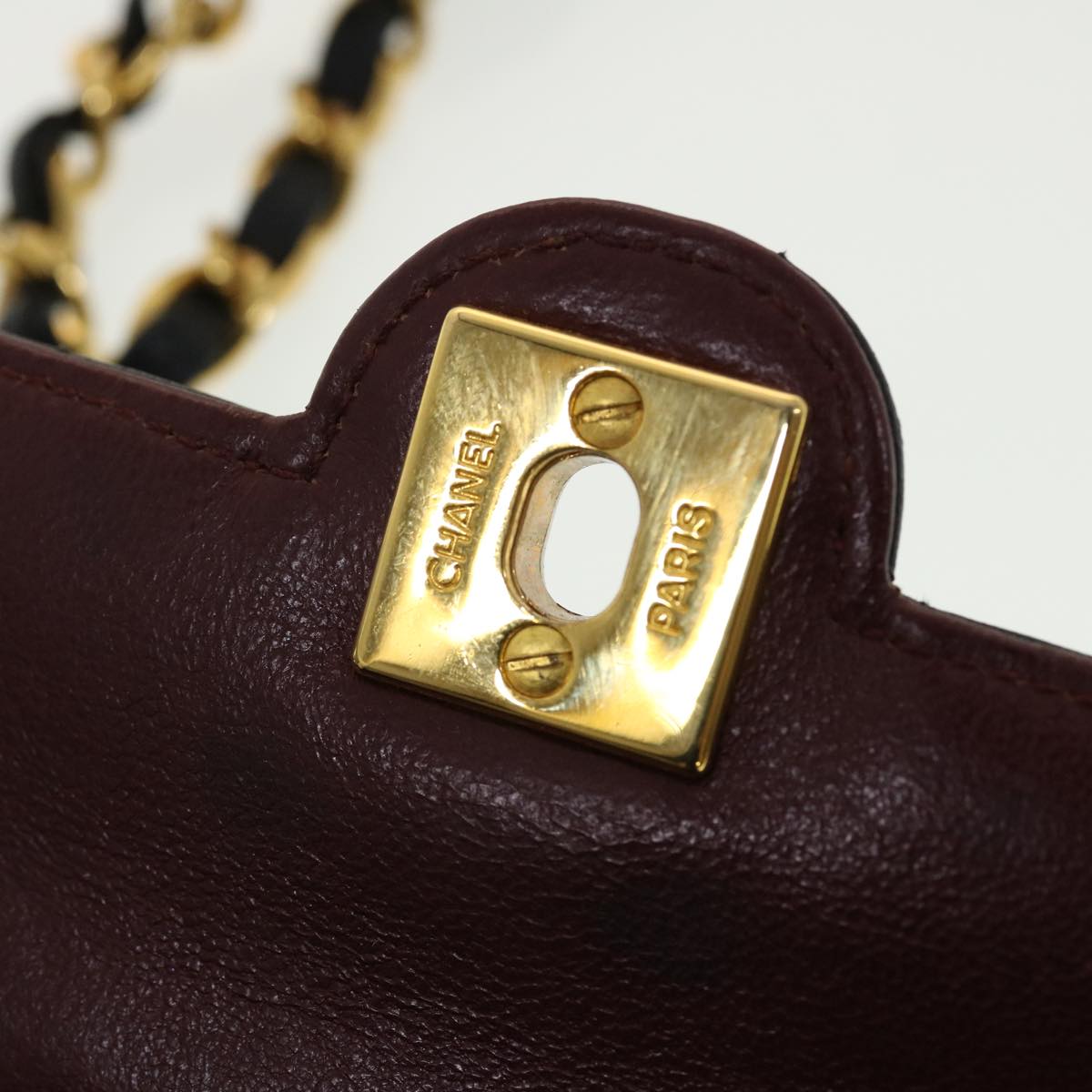 Top Quality Chanel Mini Matelasse Chain Shoulder Bag Lamb Skin Black CC Auth 42862A