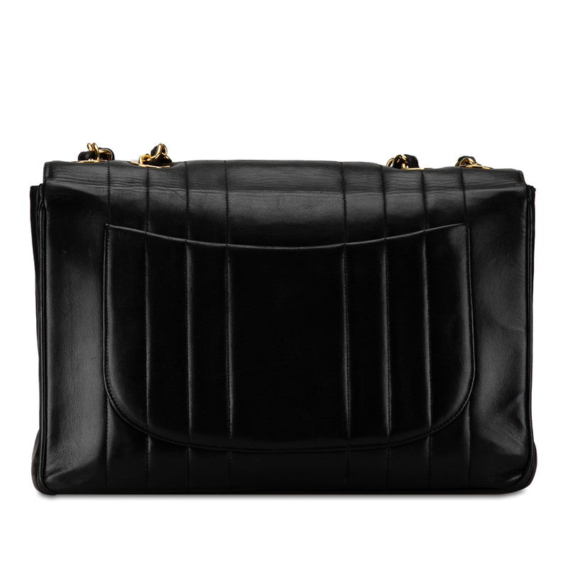 Chanel Mademoiselle Coco Double Flap Chain Shoulder Bag Black G   CHANEL