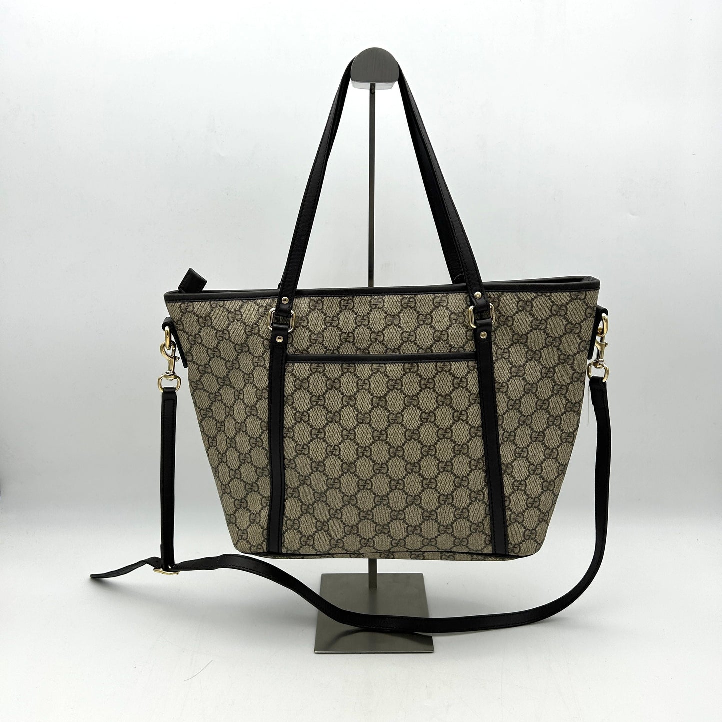 Gucci Beige/Ebony GG Supreme Canvas/Leather Medium Joy Tote Bag AF