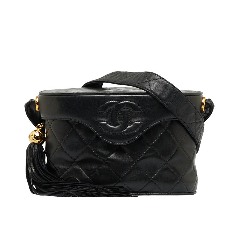 Chanel Cocomark Tassel winged Shoulder Bag Black Leather  Chanel