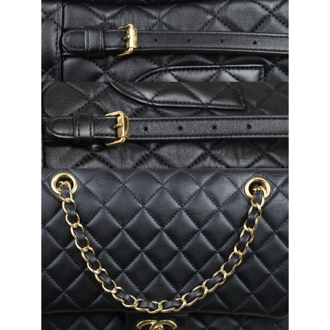Very Good ( Rank A) ｜ CHANEL Calf Leather Chain Backpack Black Made in 2019 Year｜S25012701