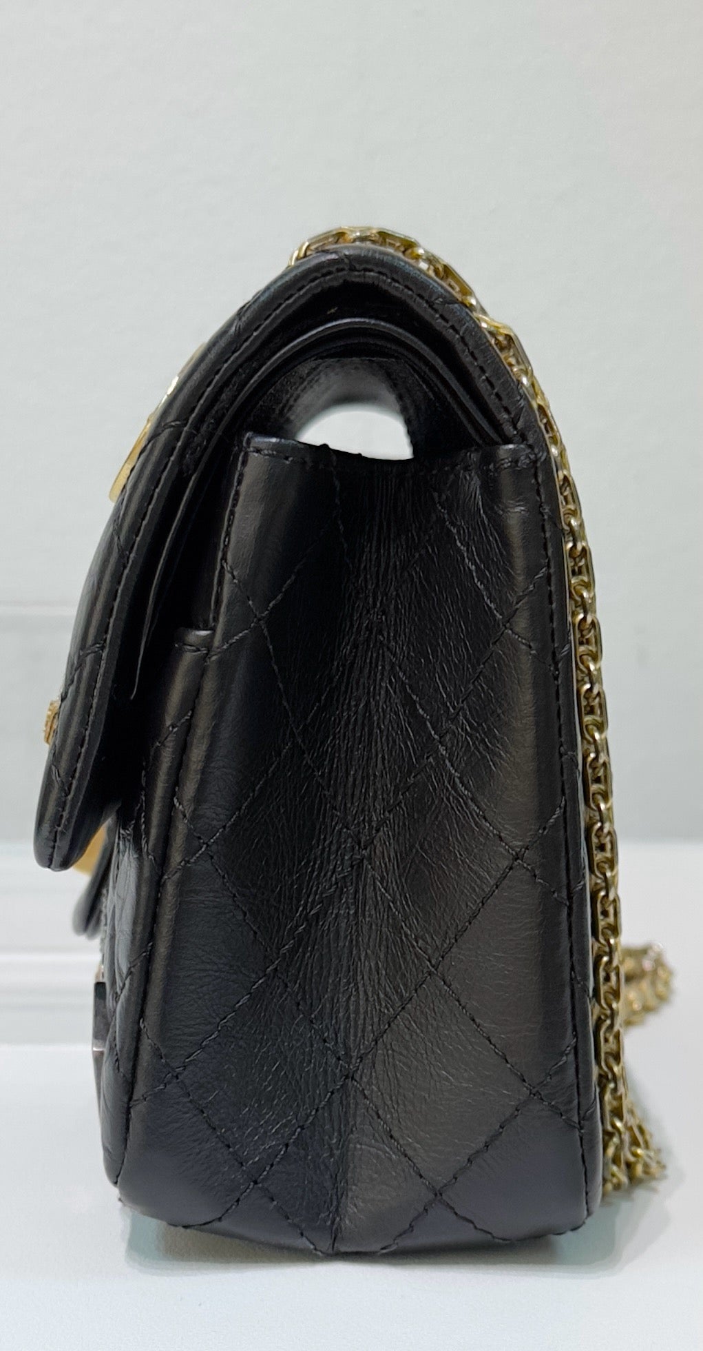 Chanel Small 2.55 Reissue Aged Calfskin Lucky Charms 225 Flap Black GHW