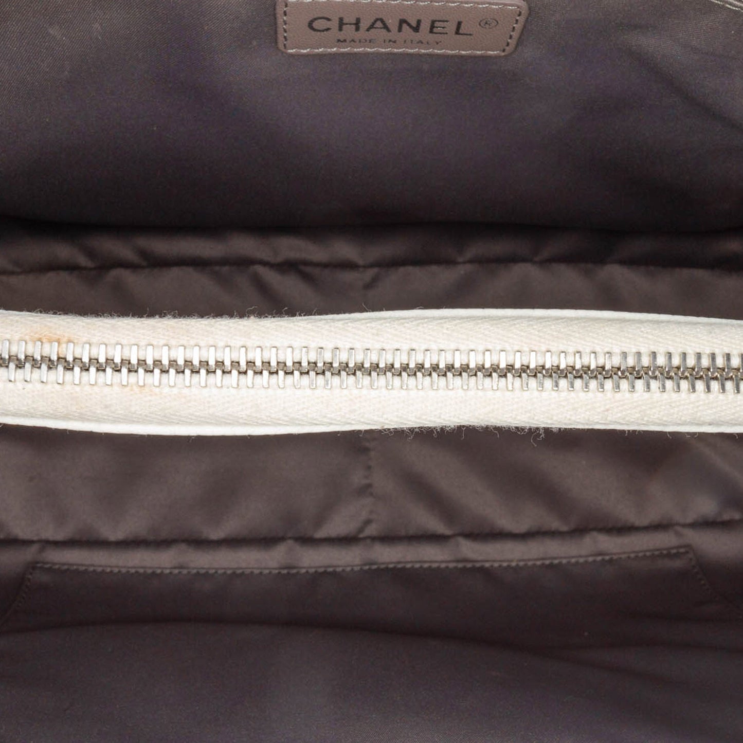 White Chanel Caviar Grand Shopping Tote