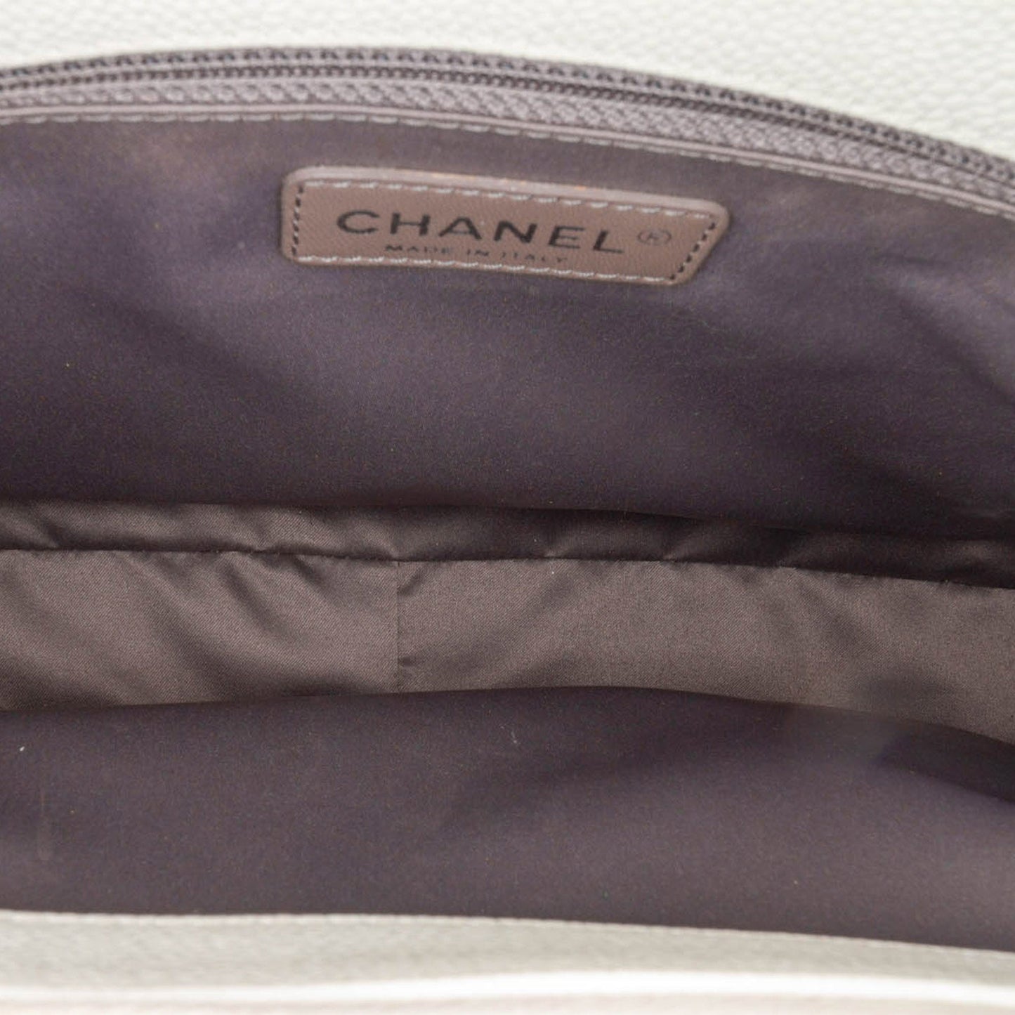 White Chanel Caviar Grand Shopping Tote