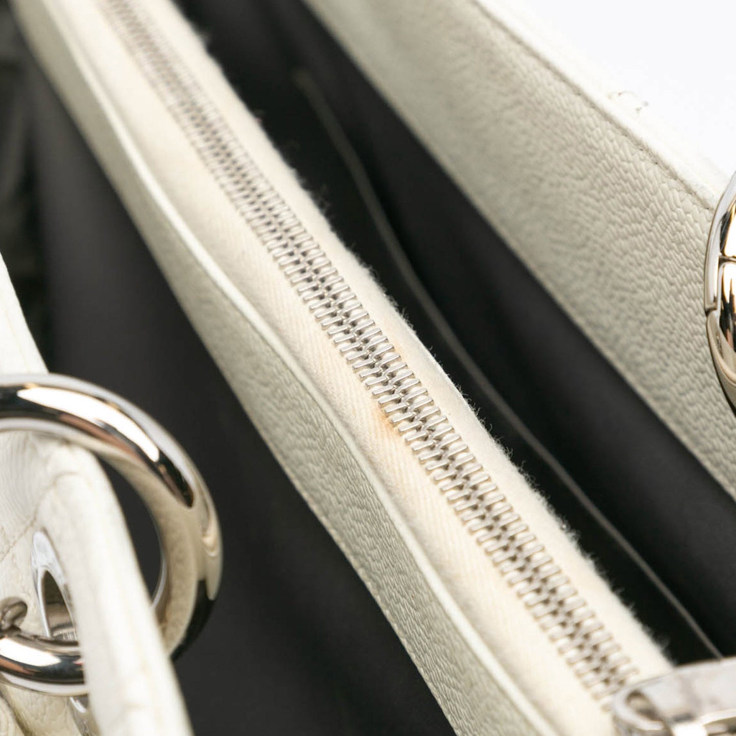 White Chanel Caviar Grand Shopping Tote