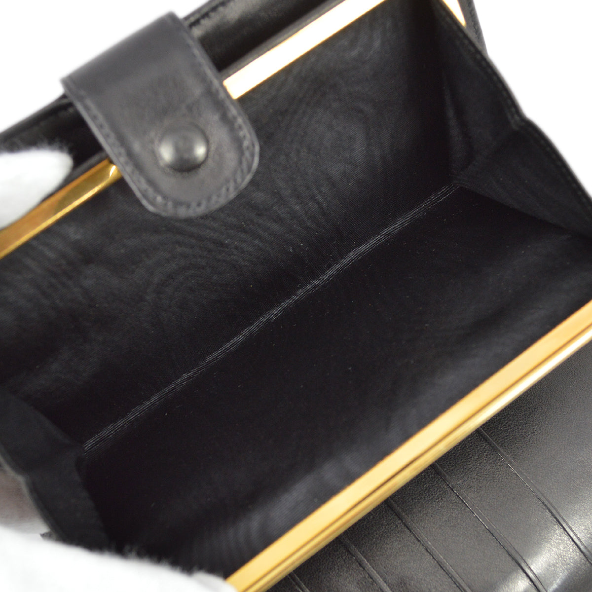 Chanel 1991-1994 Black Lambskin Long Wallet Purse