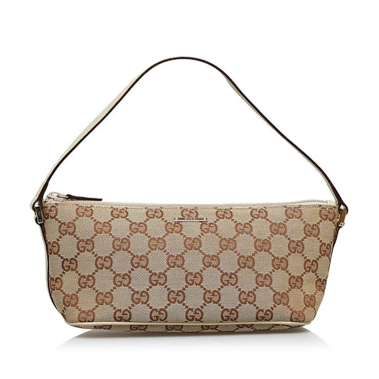 Gucci GG Canvas Boat Canvas Baguette Bag