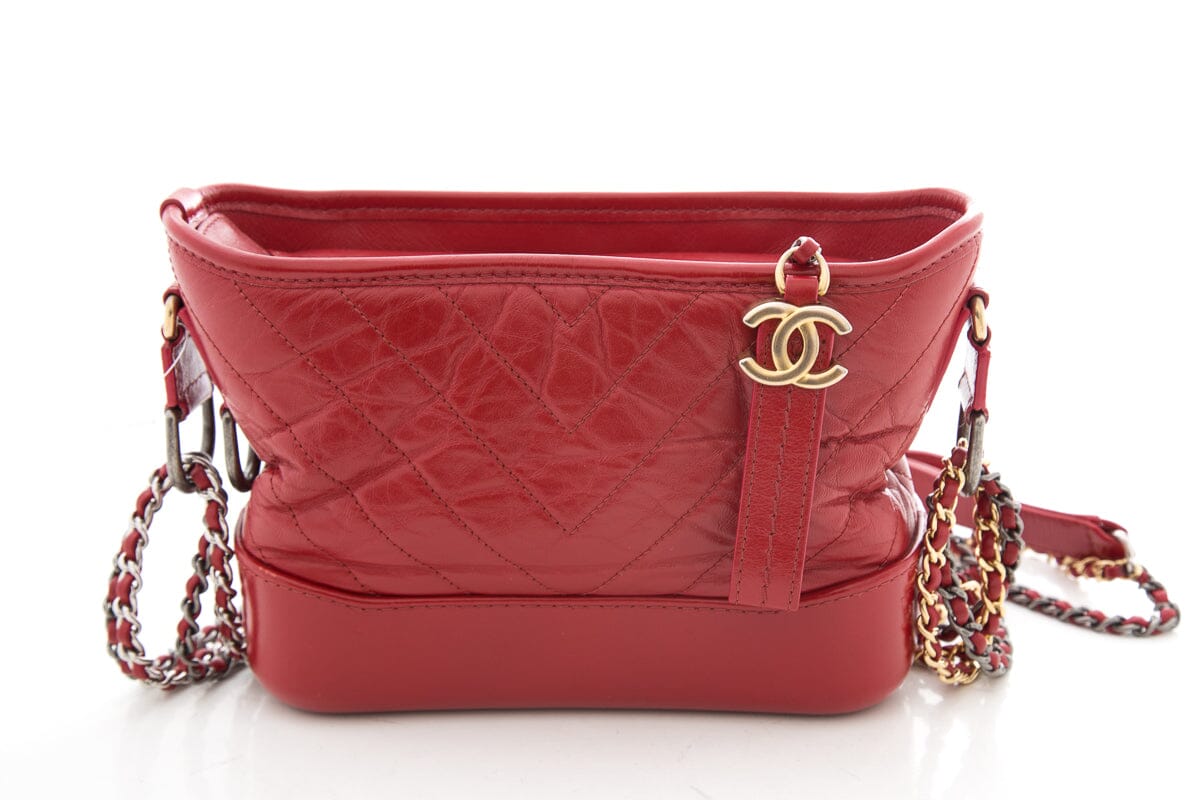 Chanel Red Small Gabrielle mixed metal hardware HandBag