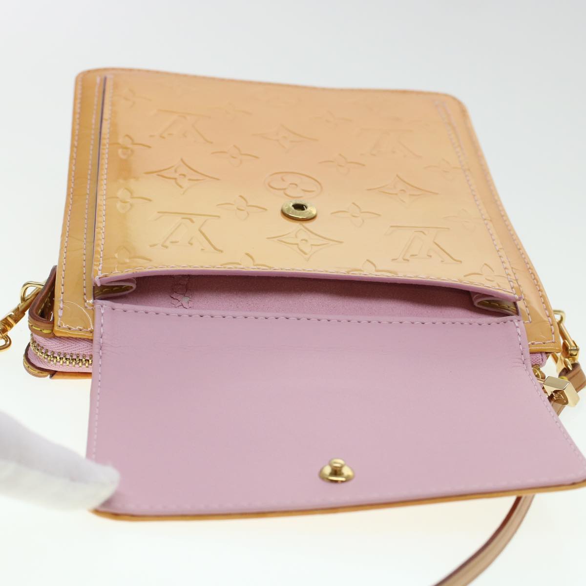 LOUIS VUITTON Vernis Mott Accessory Pouch Marshmallow Pink M91312 LV  43040