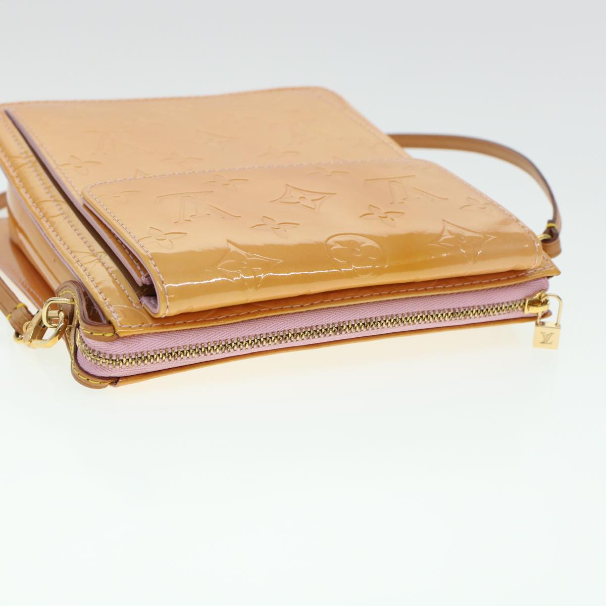 LOUIS VUITTON Vernis Mott Accessory Pouch Marshmallow Pink M91312 LV  43040