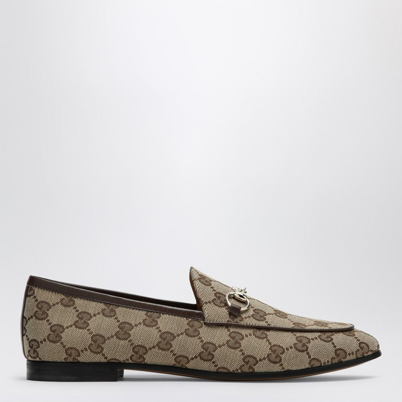 Gucci Jordaan Loafer In Beige/Ebony Gg Fabric Women