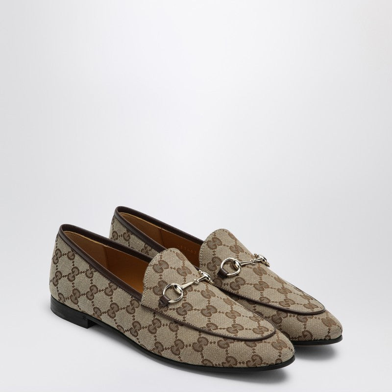 Gucci Jordaan Loafer In Beige/Ebony Gg Fabric Women