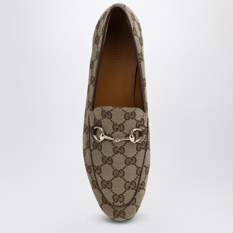 Gucci Jordaan Loafer In Beige/Ebony Gg Fabric Women