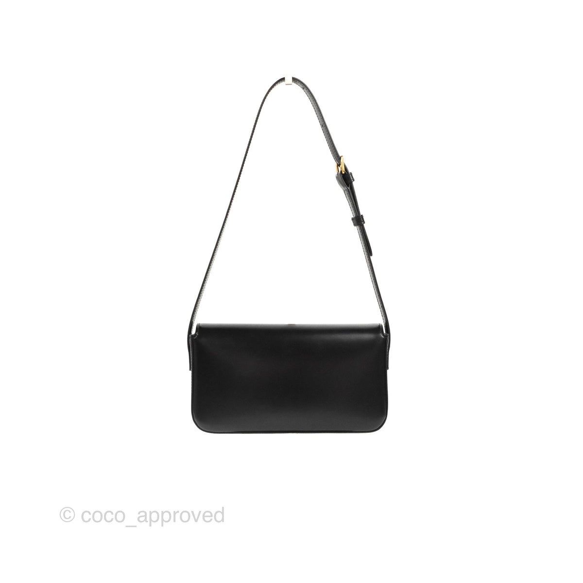 Celine Triomphe Shoulder Bag Black Calfskin