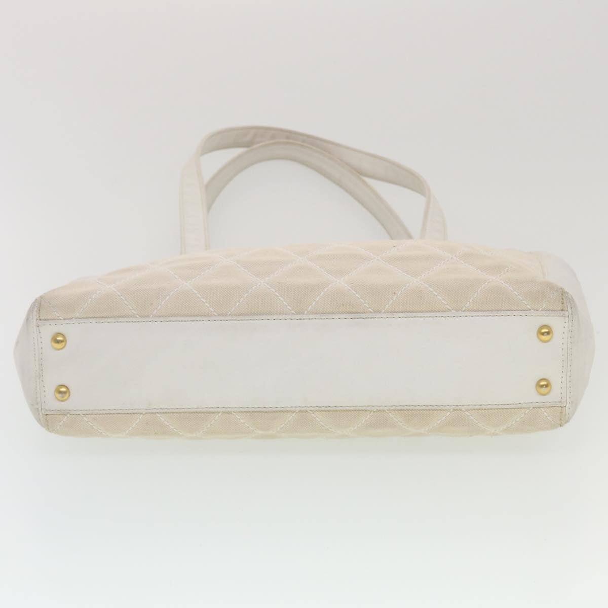 Top Quality Chanel Matelasse Wild Stitch Tote Bag Canvas Beige CC Auth 43309