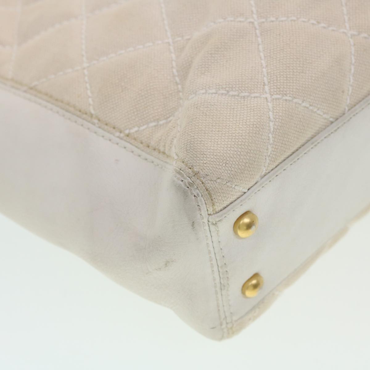 Top Quality Chanel Matelasse Wild Stitch Tote Bag Canvas Beige CC Auth 43309